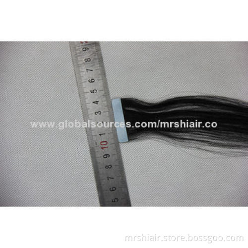 20-Inch unprocessed Brazilian natural dark straight tape in hair